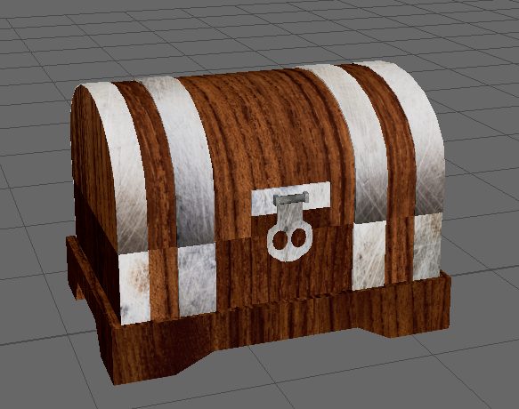 Textured wooden treasure chest